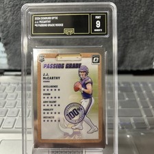 2024 Panini Donruss Optic - Passing Grade J.J. McCarthy #6 (RC) Gem Mint 9