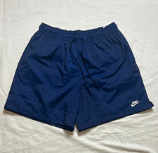 Nike Men's Blue Solid Swim Shorts Size M Drawstring Elastic Waist Mesh Lined