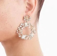 J.Crew Watusi Crystal Floral Wreath Earrings ...