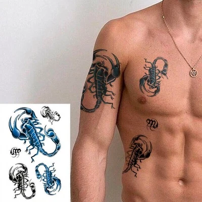 QUEEN OF ENVY Scorpions Scorpion Temporary Tattoos Sticker Womens Mens tattoo Leg Waterproof