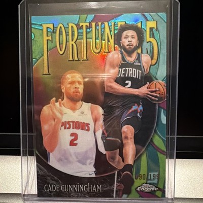 2025-26 Topps Chrome Update Cade Cunningham Aqua Refractor Fortune 5 Insert/199