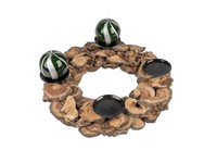 Formano Deko Kranz 30 Cm Holz-Natur Vierflammig Adventskranz Braun Weihnachten