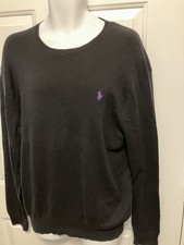 Men  s Polo Ralph Lauren Sz XL Black Pima Cotton Knit Pullover Sweater