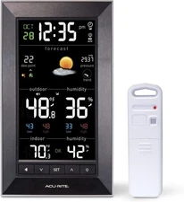 AcuRite Digital Vertical Weather Forecaster with Indoor/Outdoor BLACK 