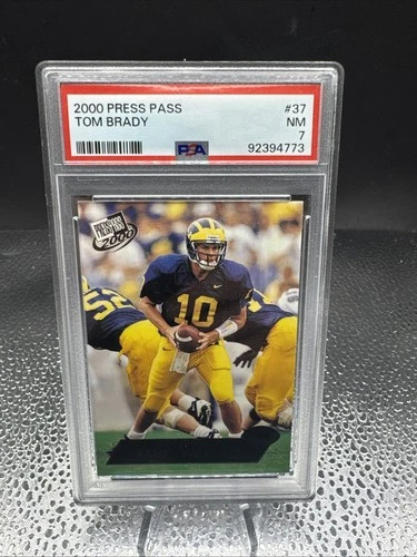 2000 Press Pass #37 Tom Brady Rookie Card RC PSA 7 Wolverines