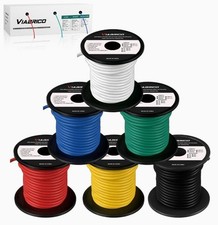 16 Gauge Wire 600FT, 16 AWG Auto 100ft Each Spool, 6 Colors Copper Clad Alumi...