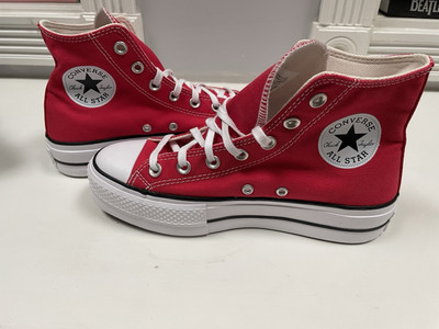 Converse Chuck Taylor All Star EVA Lift Platform High Top Shoes Red Women 7.5 