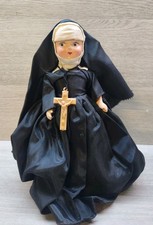 Vtg 1950s Composition Nun Doll 8&rdquo; Painted Eyes Boots Catholic Sister SEE PICS**