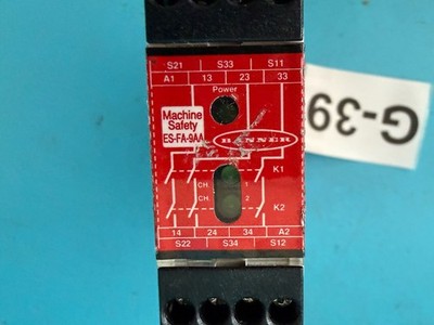Banner ES-FA-9AA Machine Safety Relay 24V AC/DC   Emergency Stop Safety Controll