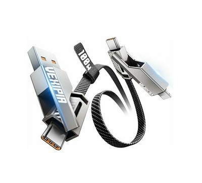 SHEZI 4-In-1 10FT 100W Fast Charging Cable USB C PD Data Transfer NEW SEALED