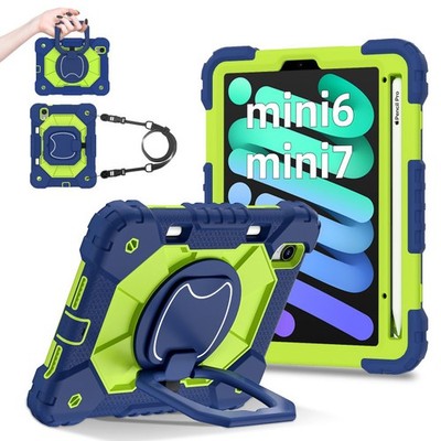 For iPad Mini 7 (A17 Pro) 2024/Mini 6 2021 8.3 inch Rugged Stand Case+Pen Holder