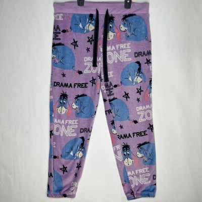 Disney Eeyore Drama Free Zone Lilac Pajama Lounge Pants Youth L