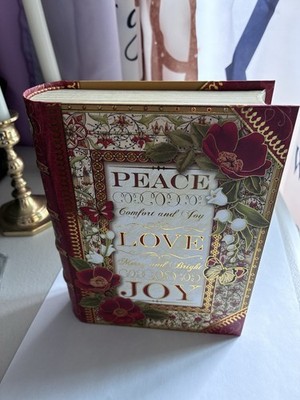 Punch Studio Peace Love Joy Decorative Book Box Christmas Storage Box