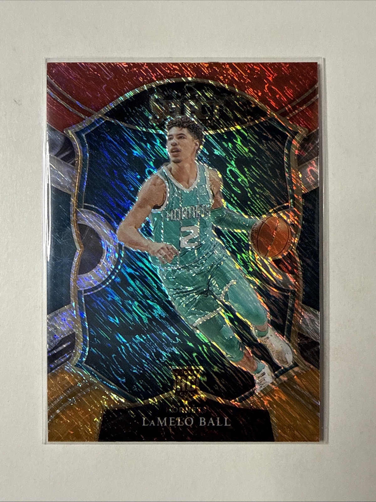 2020-21 Panini Select - LaMelo Ball #63 Red White Orange Shimmer Prizm (RC)