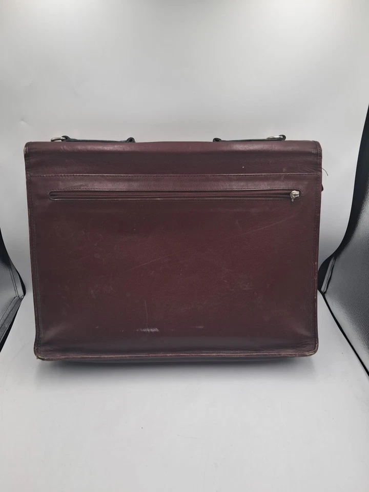 Maletín Xezo Edición Limitada 500 - Maletín de Cuero Granate - RARO $600+ VENTA AL POR MENOR Foto 4 de 4