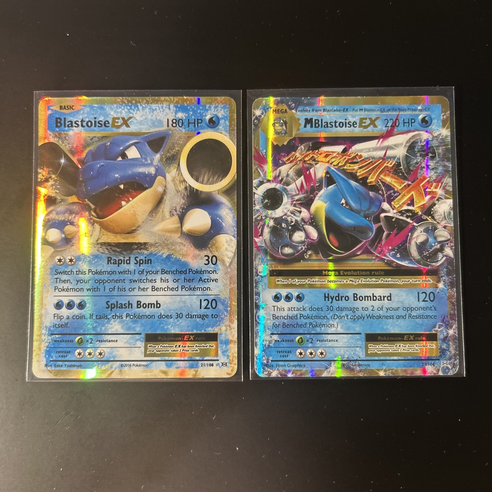 Pokémon TCG M Blastoise EX Full Art Holo Ultra Rare Card 102/108 Evolutions