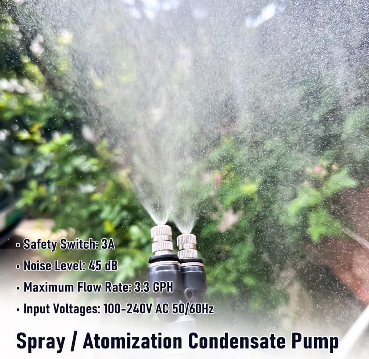 MSKOTOAS Spray Evaporative Condensate Pump MS-PWB 3.3 GPH 100-240V AC 50/60Hz 