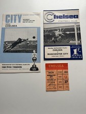 Rare 1968 / 1969  Ticket Chelsea v  Manchester City & both home & away programs