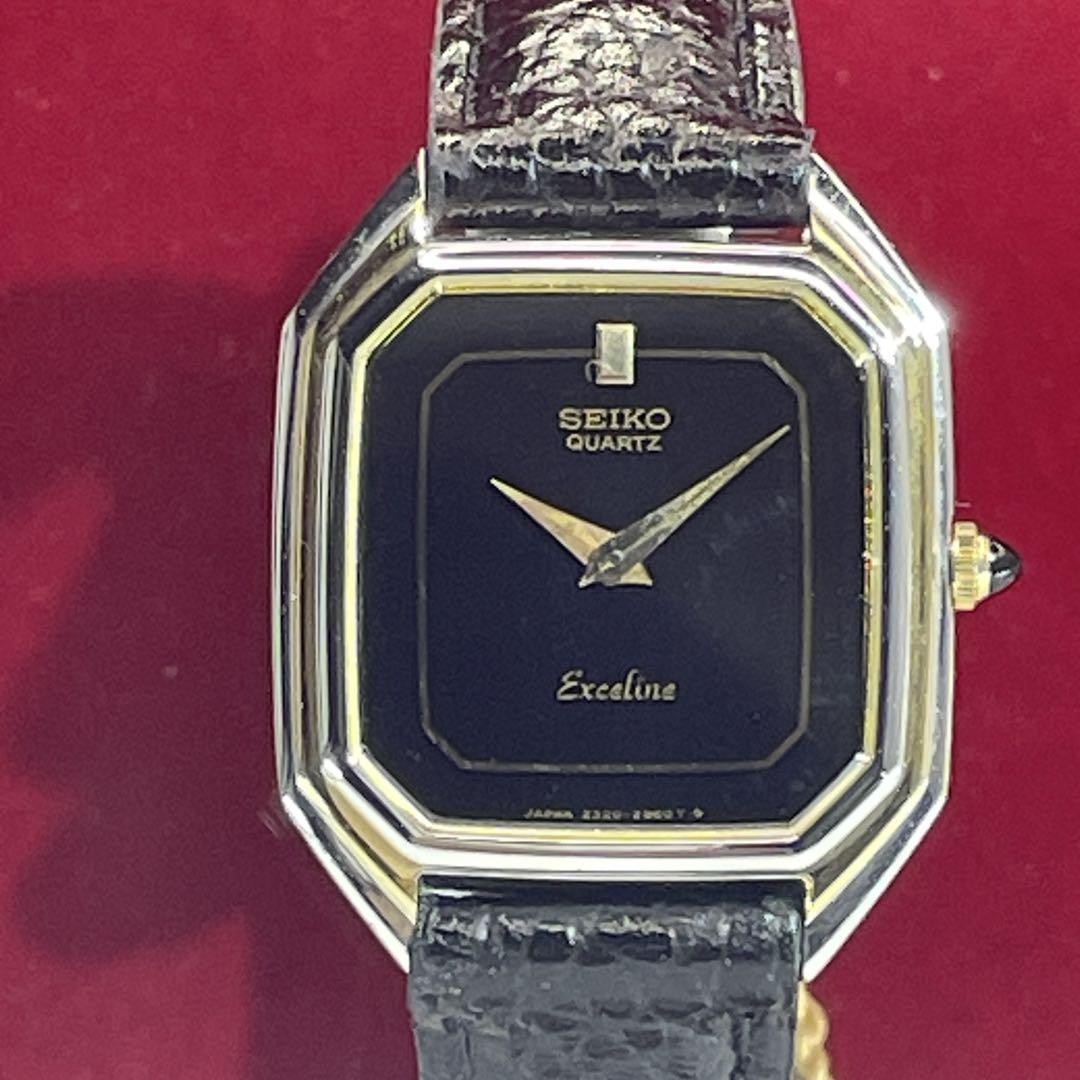 【美品】SEIKO セイコー　EXCELINE スクエアタイプ　レディース腕時計 SEIKO セイコー エクセリーヌ スクエア レディース 腕時計