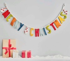 Pottery Barn Kids Merry and Bright Christmas Felt Garland New *READ*