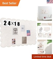 Scalloped Felt Bulletin Board 24 x 18 Inches Foldable Camel Pin Cork Board Al...