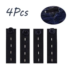 4 Pcs Elastic Button Extender for Jeans, Adjustable Pants Button Exte