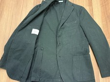 Boglioli K Jacket EU 50 US 40 Green Houndstooth Cotton Stretch Blazer Italy