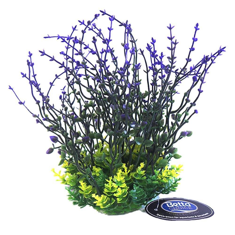 Betta Choice Purple Plastic Aquarium Fish Tank Plant 20cm
