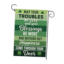St Patricks Day Blessing Garden Flag 12x18 Inch Double Sided for Outside Yard