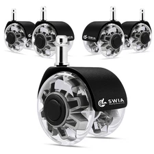 Premium 2 Inch Office Chair Caster Wheels (Set of 5) - Heavy-Duty, Smooth Rol...