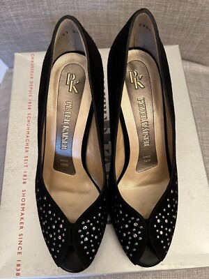 Peter Kaiser Women s Elfi  Black open toe platform pumps US 6.5M