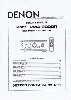 Service Manual-Anleitung für Denon PMA-2000 R 
