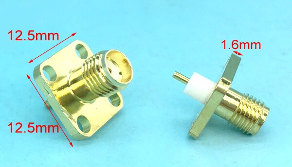 SMA Female/male Socket Chassis Panel Mount Bulkhead Adaptor Square Flange 4 Hole - Image 3 of 4