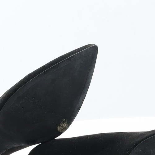 Stradivarius donna pelle nera tacco da cortile UK 6 EU 39 - Foto 12 di 12