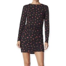 ABOUND | NWT | S | Black Multicolor Floral Print Long Sleeve Ruched Sheath Dress