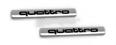 2x High quality quattro Emblems Badges Decal For A4-8 Q3-5 TT CHROME BLACK