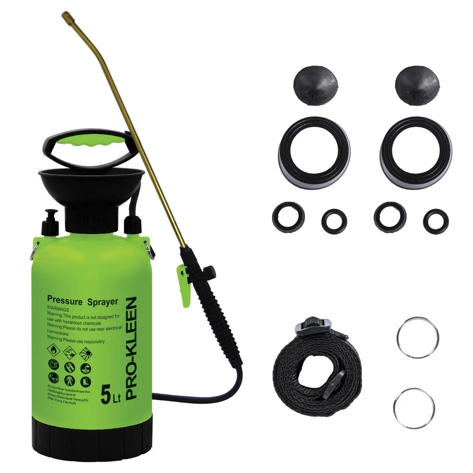 PRO-KLEEN ProKleen Garden Pressure Sprayer Manual Pump Action Bottle Weedkiller Water 5L