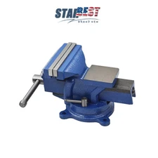 Bench Vise with Anvil Swivel Locking Base Table Top Clamp Heavy Duty Vice 5in