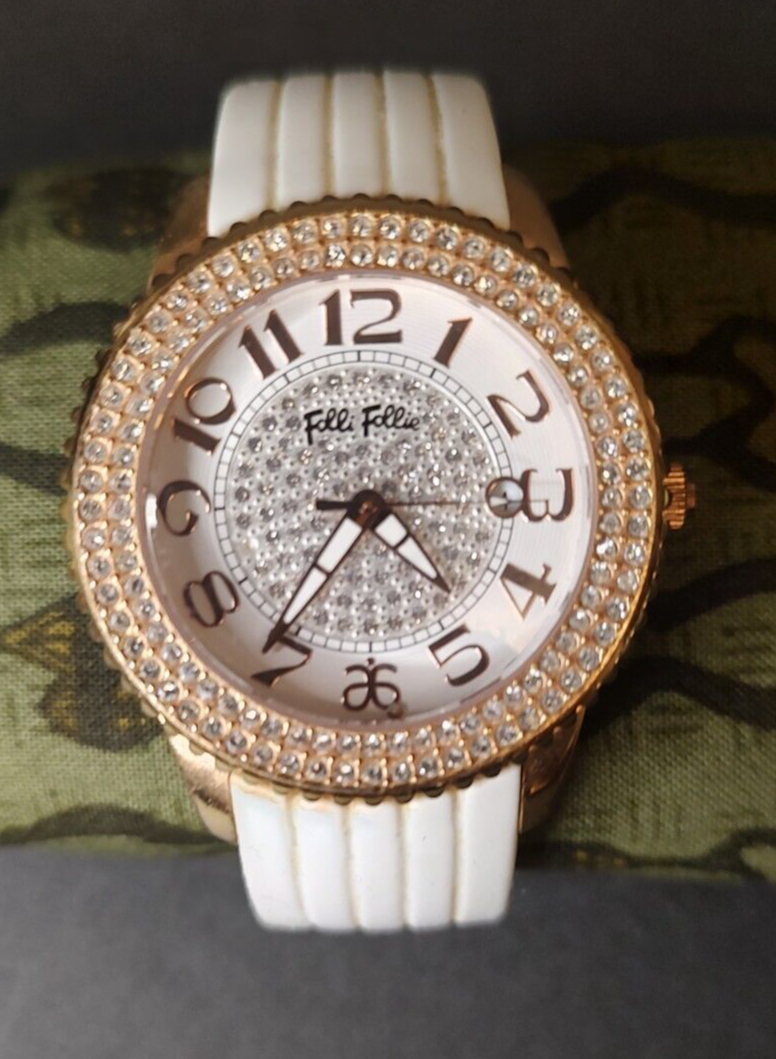 Folli Follie Watch Quartz 3 Hand Rose Gold Rhinestone Folli Follie Watch Quartz 3 Hand Rose Gold Rhinestone