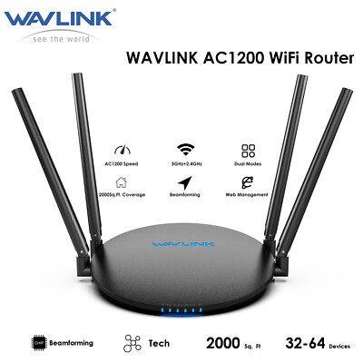 AC1200 Dual-Band WiFi Router Long Range 64 Devices Router/Repeater ...