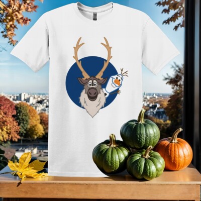 Frozen 2 Olaf und Sven T-Shirt Kinder Hoodie Herren Damen Unisex Tshirt SX135