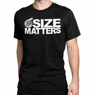 SIZE MATTERS TURBO T-Shirt Black S-3XL JDM Boost Funny Hoodie Mechanic Race