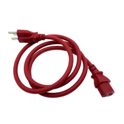 4Ft Power Cord RED for NUMARK Turntable CDN25 TT200 TT1600 TT1650 Replacement