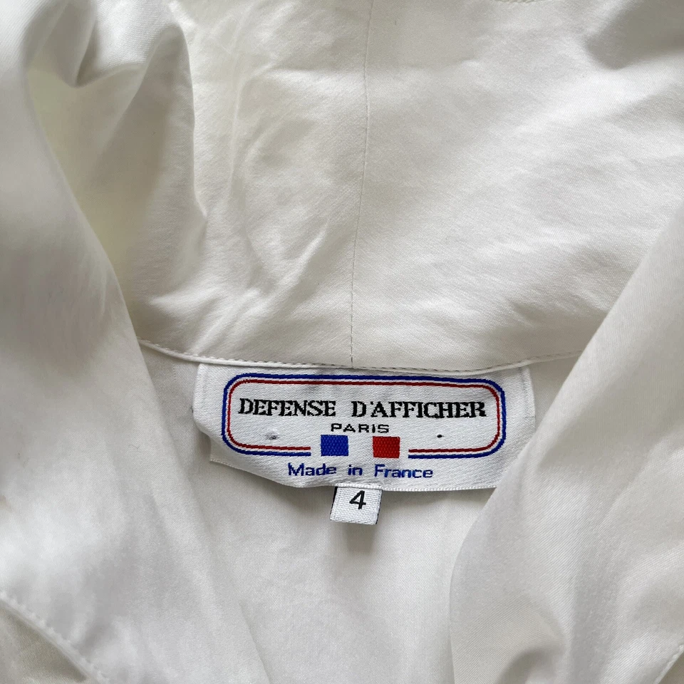 Blusa Camisa Vintage DEFENSE D' AFFICHER Abotonada Francia Foto 3 de 4