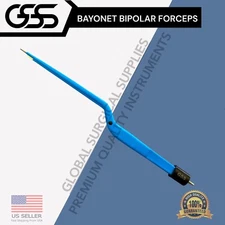 Ellman Bipolar Bayonet Forceps 8" Non-Stick 1mm Tip (Reusable), Insulated