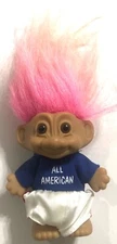 Vintage Russ 3.5” Troll Doll All American Circa 1990s EUC