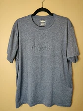 Ford men's XL t-shirt blue heathered crew neck short sleeve raised "Ford" logo