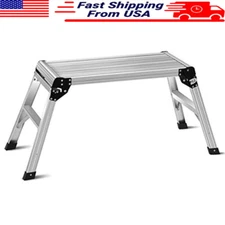 Folding Aluminum Work Platform Step Stool Nonslip Portable Safe Multi-Functionl
