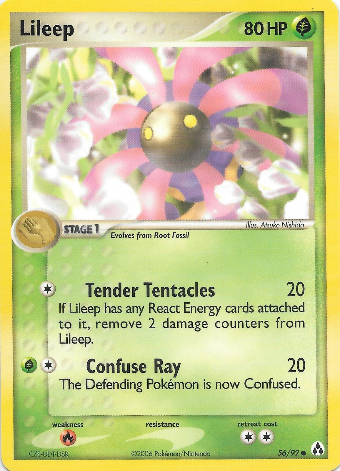 LILEEP   56/92 EX LEGEND MAKER Pokemon Card    NM