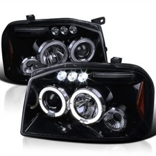For Frontier 2001-2004 Glossy Black Headlights Led Projector Xtreme Bright Halo